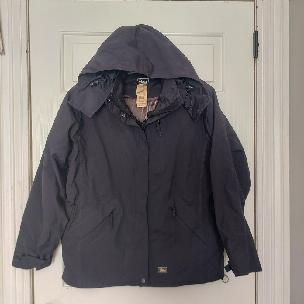 Berne Womens Black Hooded Work Jacket WNJ101BK Size XL Utility Outdoor Coat